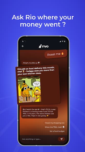 Rio Companion answering a personal spending question