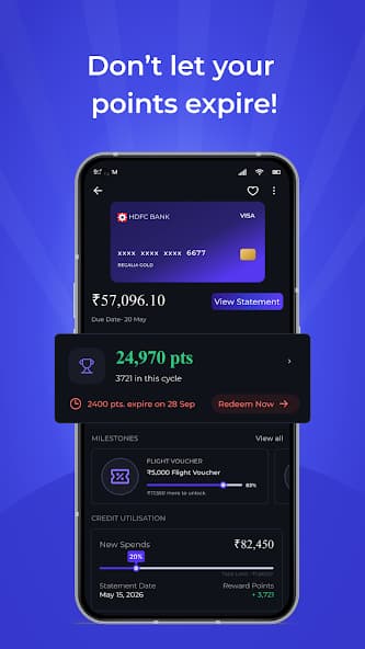 Rivo showing card rewards and milestone progress