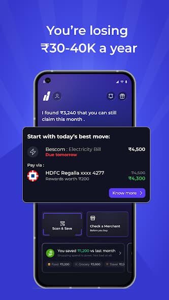 Rivo showing a suggested card for a planned payment